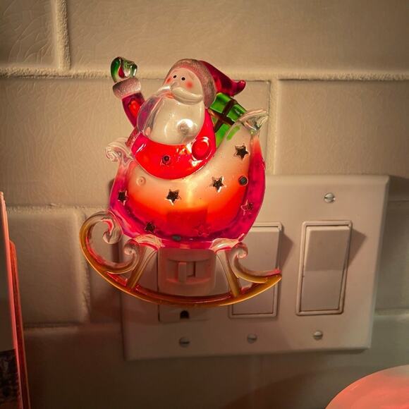 Set of two Christmas night lights Santa and snowman work good - Picture 6 of 9